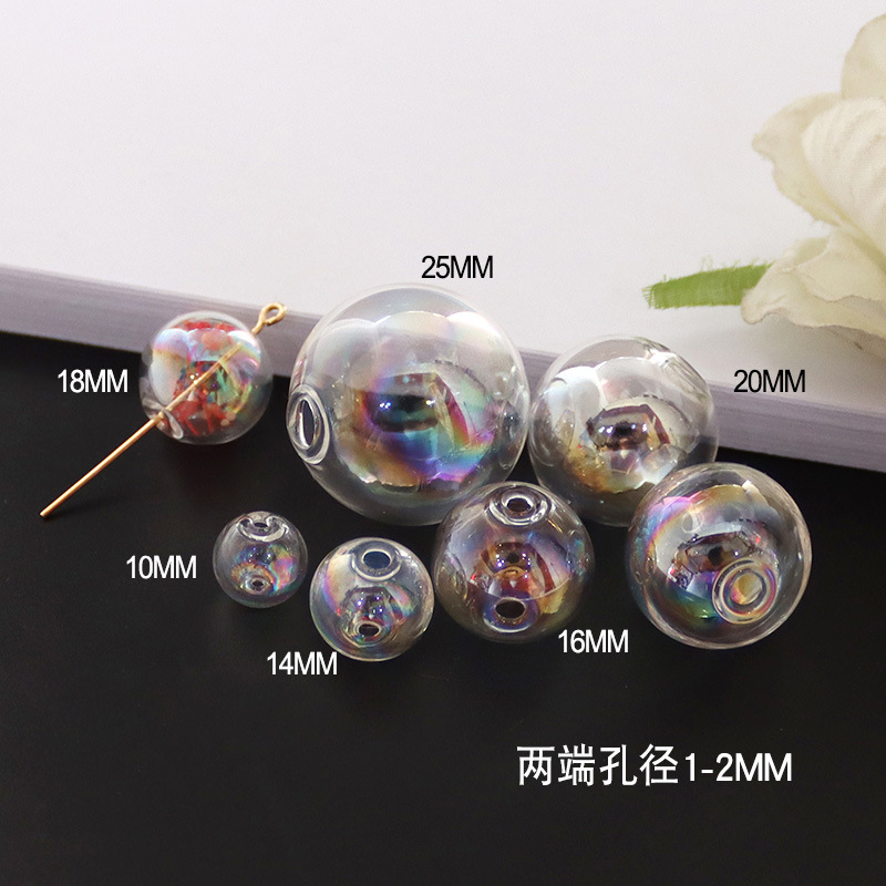 Boule en verre de double trou de couleur d'ab