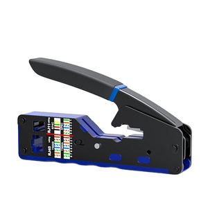 Ethernet Wire <strong>Cutter</strong> for Rj45 Cat5 Cat5e Cat6 Cat6a Connectors Network Cable Crimper Rj45 Crimp Kit Pass Through Crimping Tool - Product Image 1