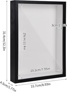 批发8x10 11x14阴影盒展示盒纪念品奖章照片木制记忆盒阴影盒相框 - Product Image 3