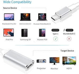 适用于Macbook Pro /Air和iPad Pro以及三星系列等的4K USB C至视频音频HDMI电缆适配器