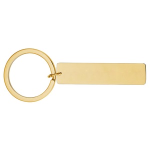 金メッキステンレス鋼ブランク長方形キーホルダー金属長方形キーチェーン - Product Image 1