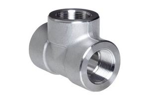 METAL 2&quot; Equal Threaded Forged Tee | ASTM <strong>A815</strong> UNS <strong>S31803</strong> Duplex Stainless Steel ASME B16.11 for High-Pressure Pipelines - Product Image 3