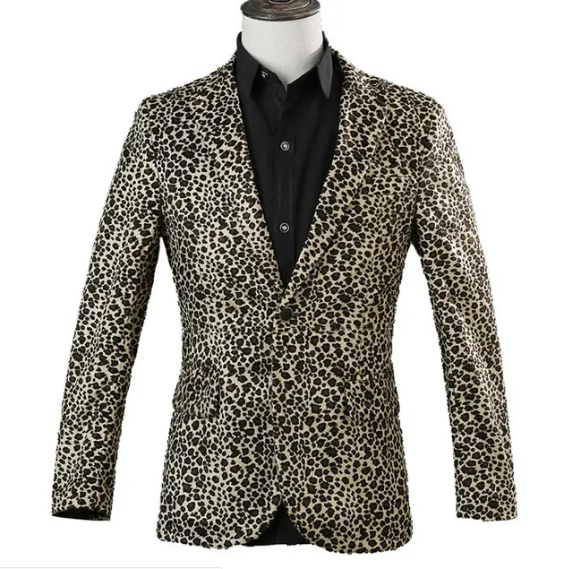 Made to measure new design leopard print pattern men tuxedo suit