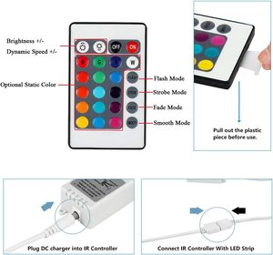 Doppio lato PCB grande Mos tubi DC12V 24V IR telecomando 24Key 6A 3 canali RGB Led Controller per RGB RGBW LED Strip Smart Home - Product Image 3