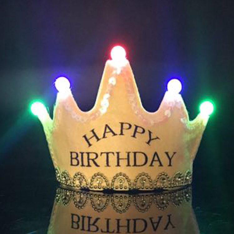 Yellow birthday crown cap