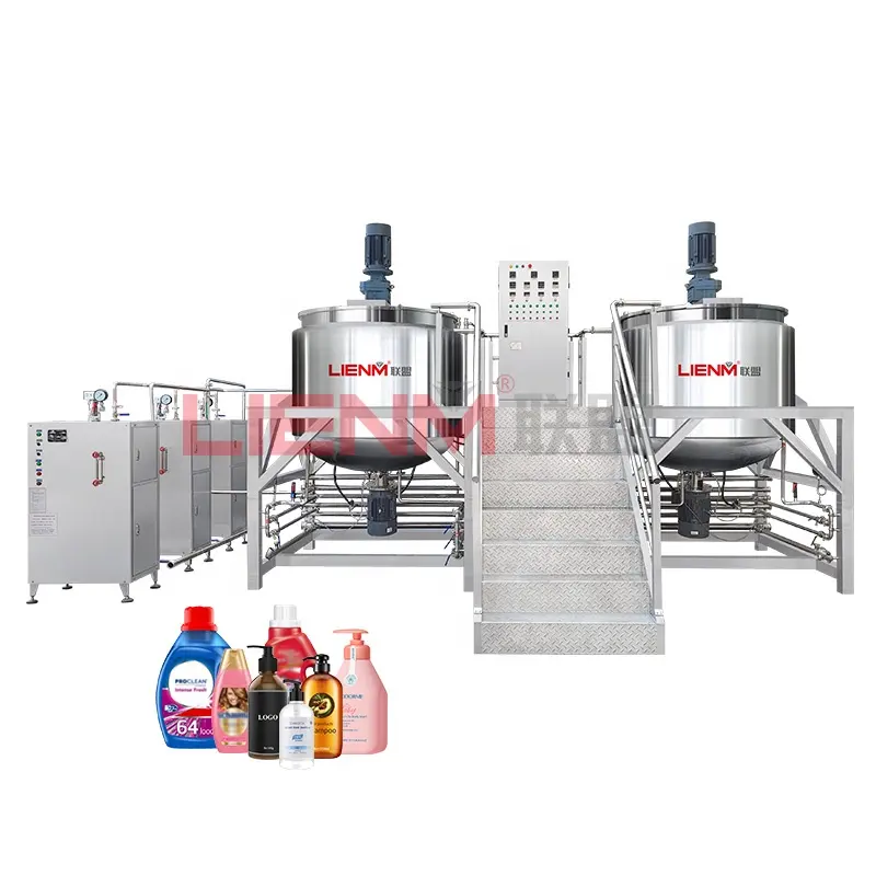 Línea de producción de loción y detergente líquido, línea de producción de jabón líquido para máquina