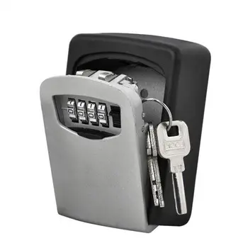 Günstige Voll plastik Key Lock Box 4-stellige Kombination Wetterfeste Wand halterung Key Safe, Verstecken Sie einen Schlüssel draußen mit rücksetzbarem Code