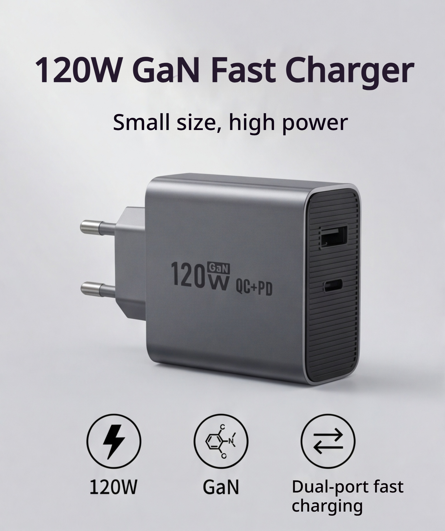 Chargeur gris 120W