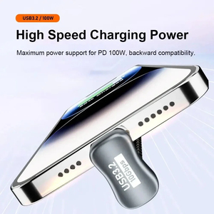 USB 3.2 10Gbps veri USB C kablosu 5A Emarker PD100W 4K Video gücü 90 derece sağ uzatma USB C kablosu - Product Image 3
