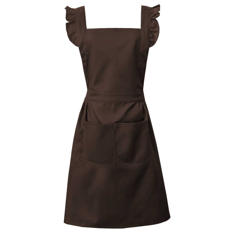 Brown color simple version one-piece apron