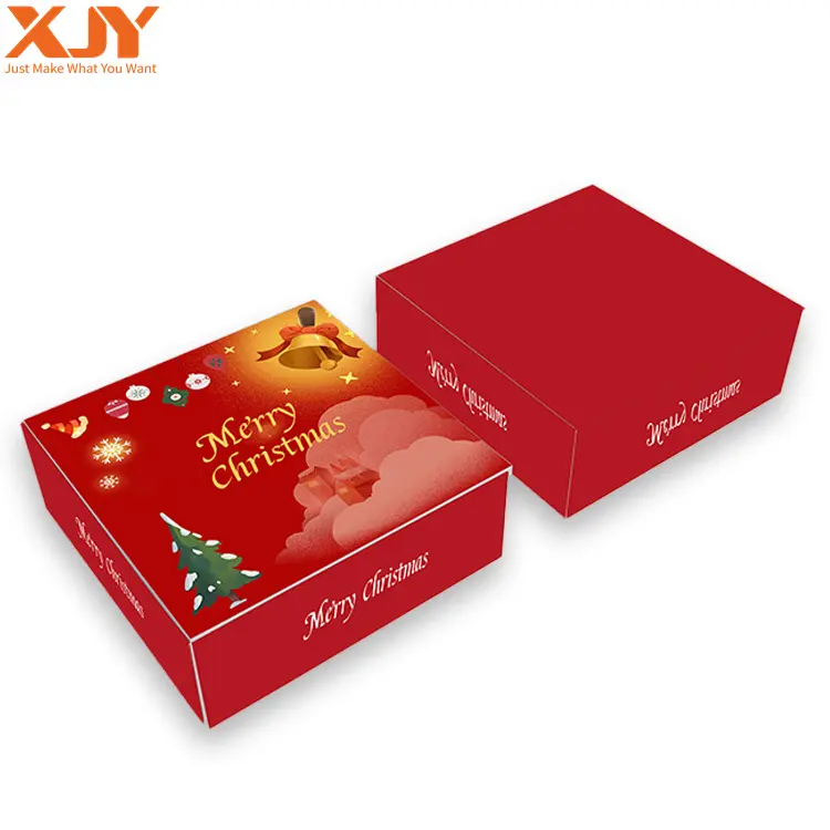 XJY confezione di caramelle di natale di alta qualità scatola finestra trasparente cartone animato di protezione ambientale scatola di colore design personalizzato