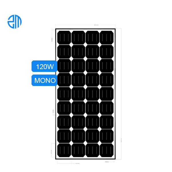 ZM Migliore Cina Pannello Solare Prezzo Più Poco Costoso Per Il Mercato Globale 120 W 36 celle