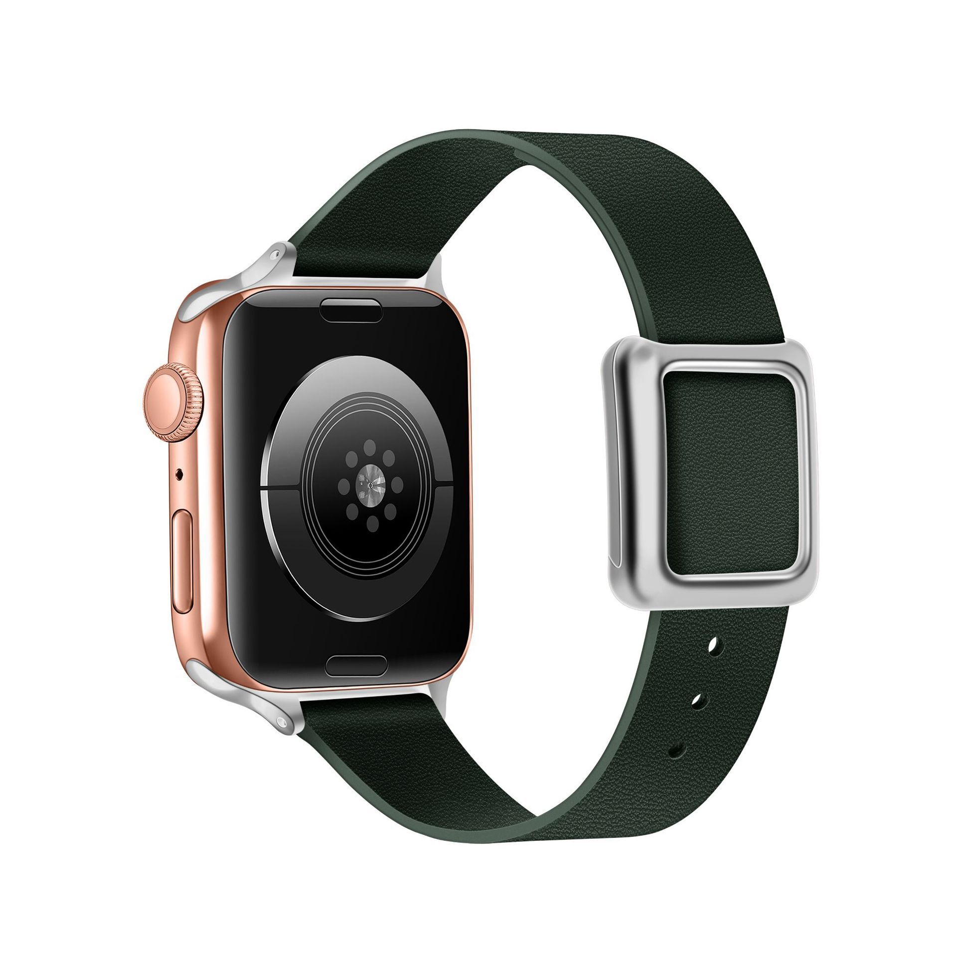 Pine Forest Green band silver buckle