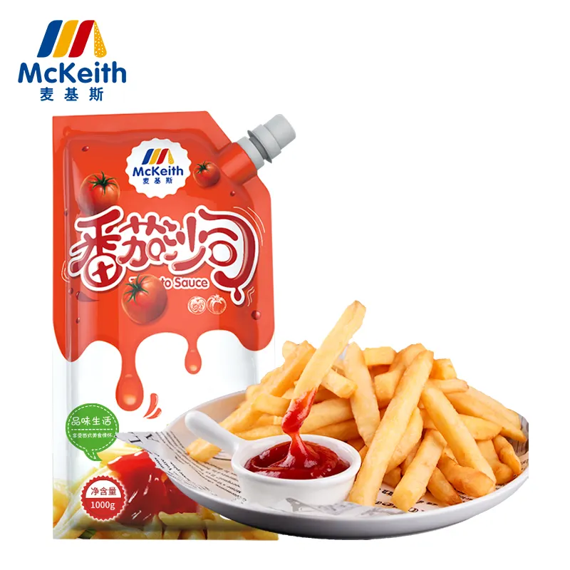 Personalizza il servizio del pacchetto mcangel 1 kg salsa di pomodoro rosso fresco Ketchup prezzo basso all'ingrosso