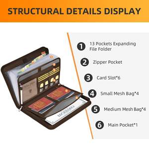 12-כיסים בתיקייה רב-כיס תיקיית נייר להחזיק A4 מסמכים מכתבים-להגשה - Product Image 3