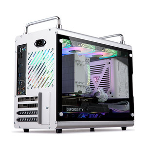 Panel lateral de vidrio Micro ATX Mini ITX Cube Custom MATX Gaming Computer Case disipación de calor chasis de aluminio