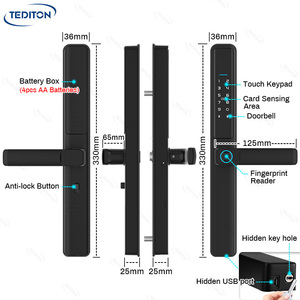 Tediton tecnologia a basso prezzo bullone gancio di blocco upvc finestra in alluminio vetro finestra porta smart lucchetto wireless per cancello scorrevole - Product Image 6