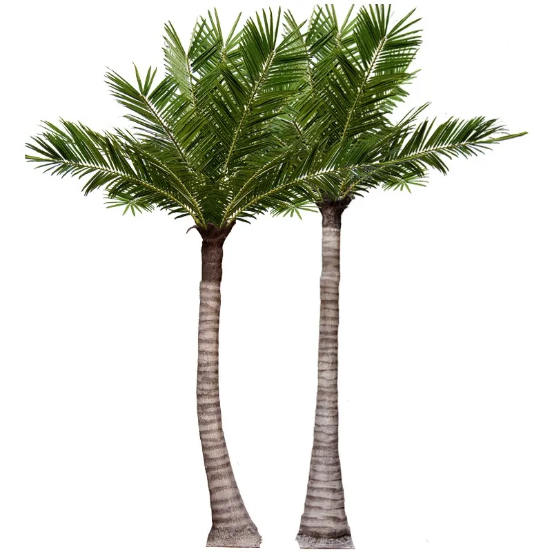대형 인공 코코넛 나무 플라스틱 야자수 장식용 야외 인공 상록 식물 유리 섬유 코코넛 나무