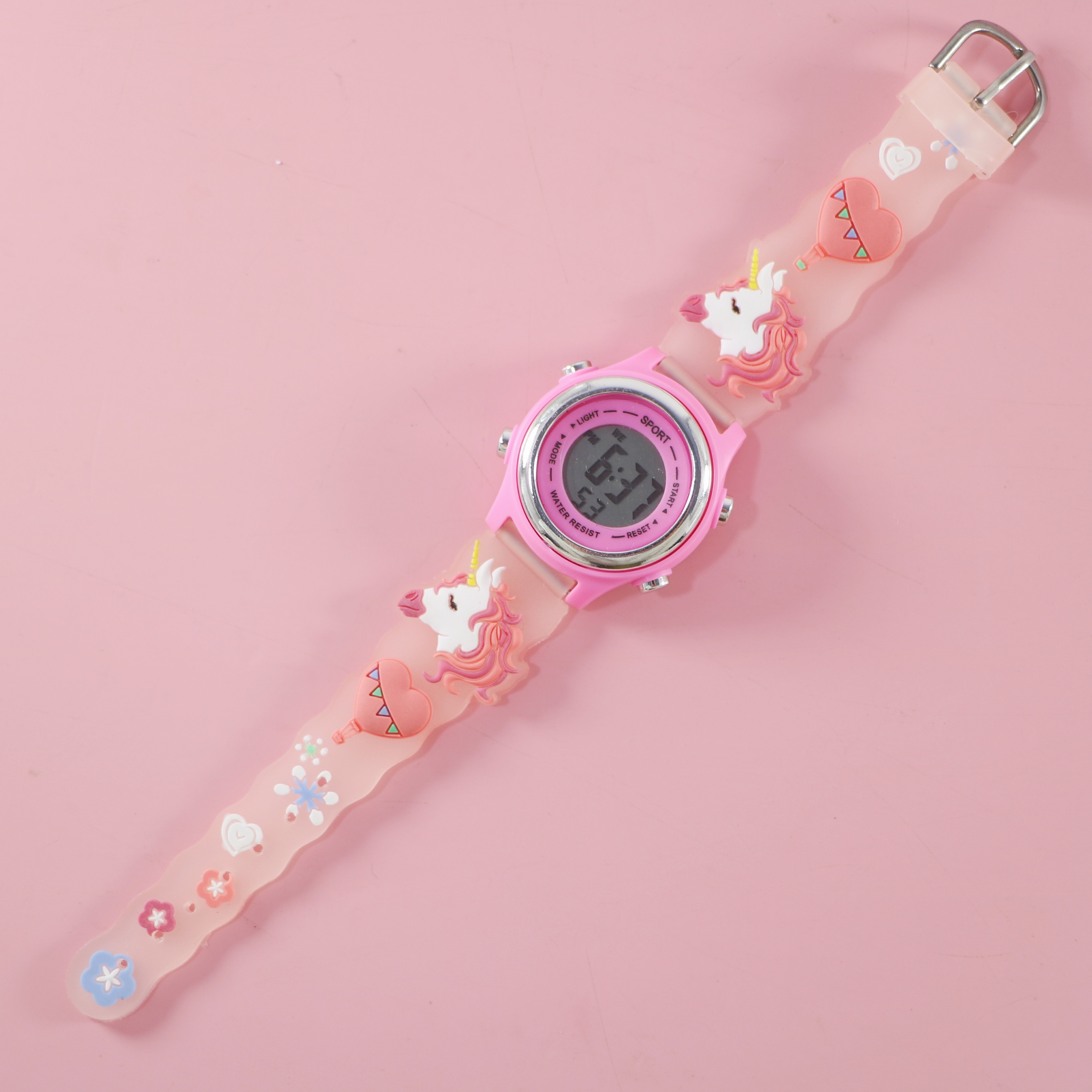 Rosa con estampado de unicornio 4