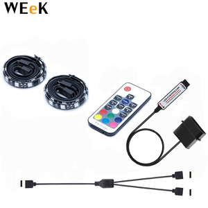 30 センチメートル磁気 rgb led ストリップコンピュータケースモレックスインタフェース 17 キー rf リモコン 18 led - Product Image 1