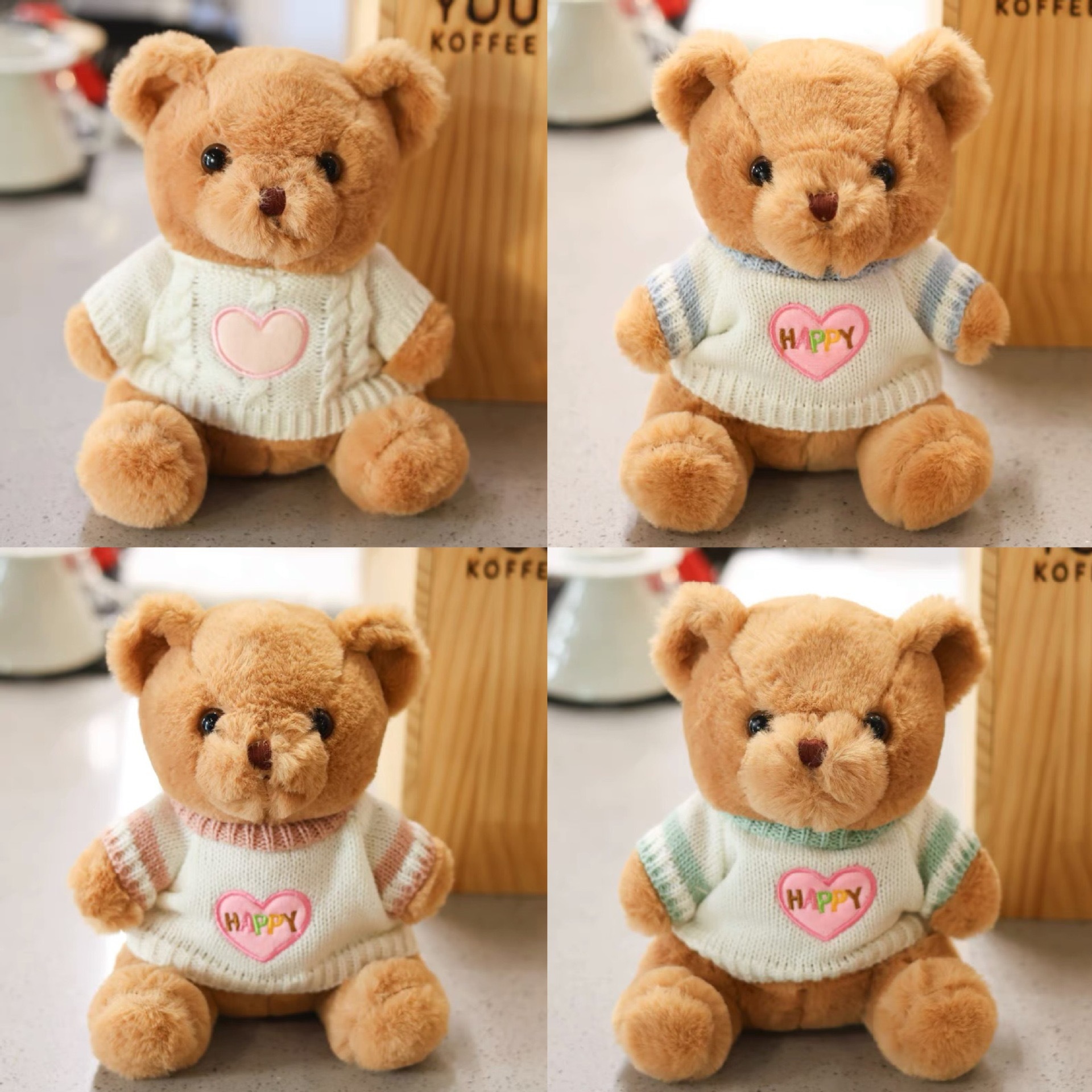 Ours marron en peluche avec un pull "Love"