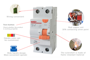 Interruptor de circuito de corriente residual para el hogar, impresión personalizada de un polo 2p 3 Fase 4 p 4 pole 40a 100a tipo a tipo b s rccb - Product Image 6