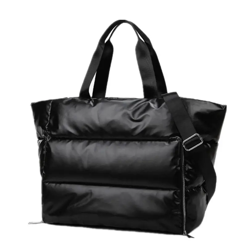 Grande Capacidade Winter Puffer Sacos Impermeável Nylon Acolchoado Gym Bag com Yoga Mat Holder Ombro Luxo Puff Tote Bolsas