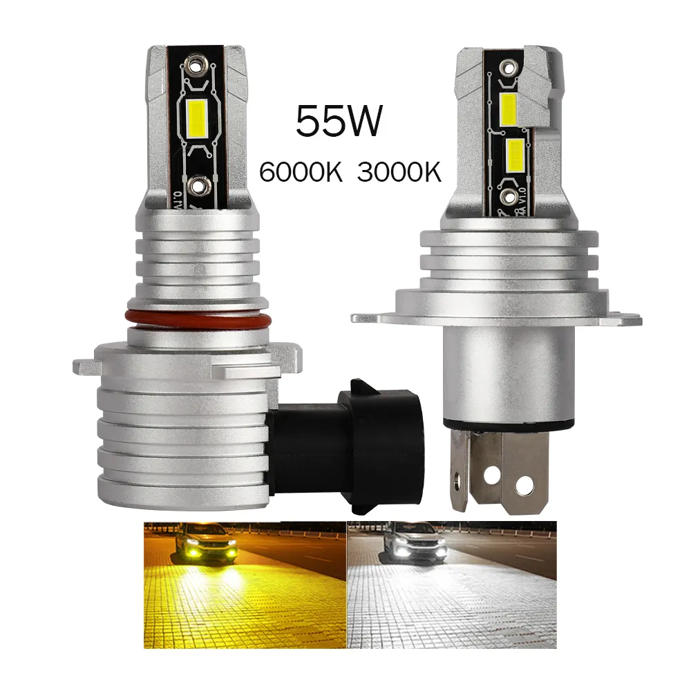 ไฟหน้า Led 12V 24V 3000K 6000K,ไฟทรง Bombillos Led H4 HB3 HB4 Faro De La Motocicleta