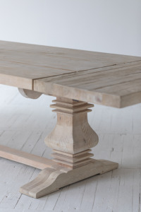 法国家具工业乡村再生松木栈桥桌延伸乡村天然台面大塔菲尔木餐桌 - Product Image 5