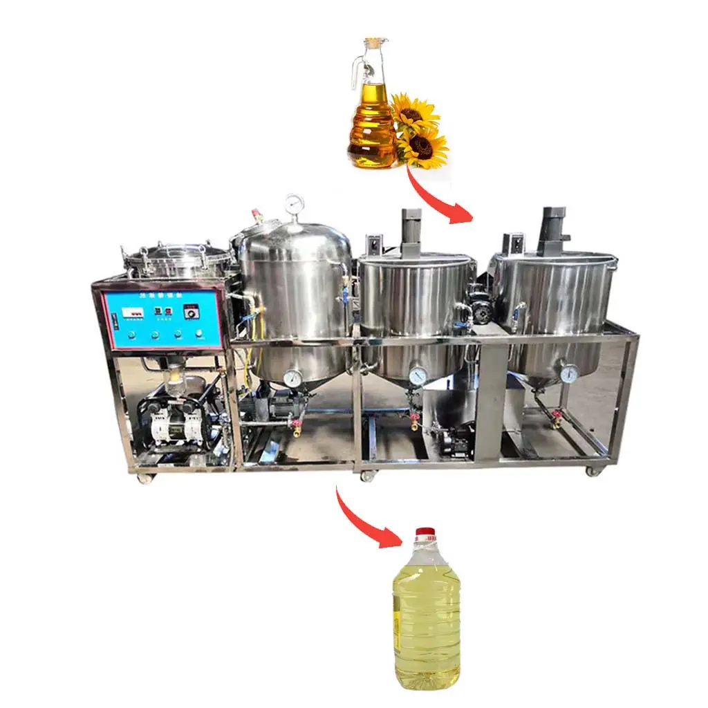 Desfosforización de aceite de girasol de cacahuete, desgomado, deshidratación, decoloración refinería máquina de refinación comestible