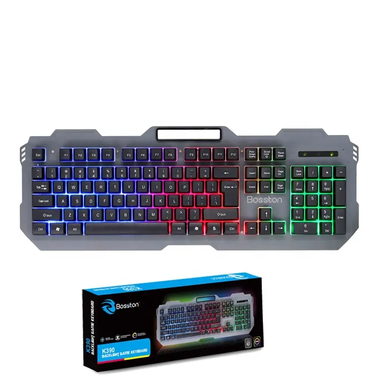 Teclado de Gaming arcoíris retroiluminado, teclado con cable, ratón, para Gamer, sensación mecánica, teclados impermeables