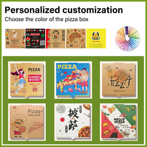 Türkiye'de özel baskılı Logo Pizza kutusu tek kullanımlık geri dönüşüm Mini Pizza kutuları biyobozunur yuvarlak Pizza kutusu - Product Image 2