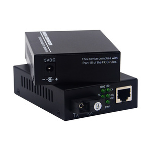 1对千兆光收发器1光纤端口1 RJ45以太网端口单模光媒体转换器 - Product Image 1