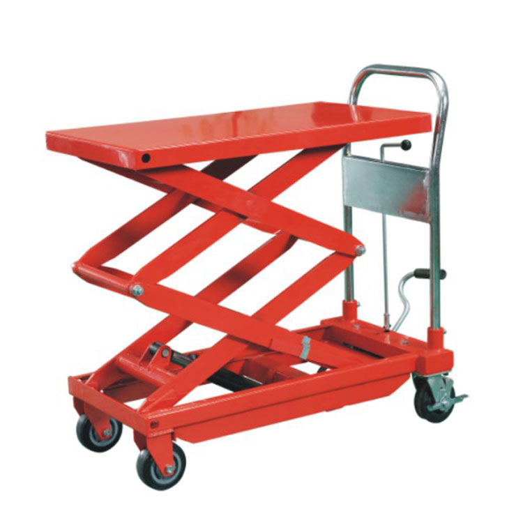 Hydraulic scissor lift table Portable 500kg hydraulic cart lift table trolley