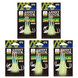 MAG 1/0 2/0 3/0 4/0 5/0 Fishing Assist <strong>Hooks</strong> Strong <strong>with</strong> Barb <strong>Hook</strong> 7X7 Stainless Steel Wire <strong>Line</strong> Glow Luminous Feathers - Product Image 6