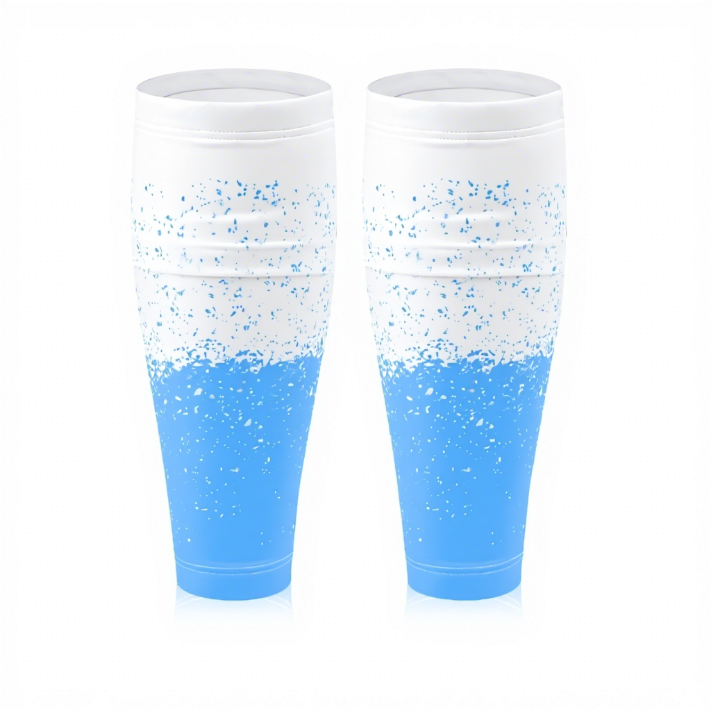 white and blue-A pair calf covers