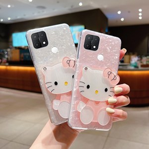 Oppo r11s için serin hello kitty kedi makyaj aynası IMD kabuk desen R9 telefon kılıfı 2-in-1 r11 artı oppo a15 için kt durumda toptan - Product Image 1