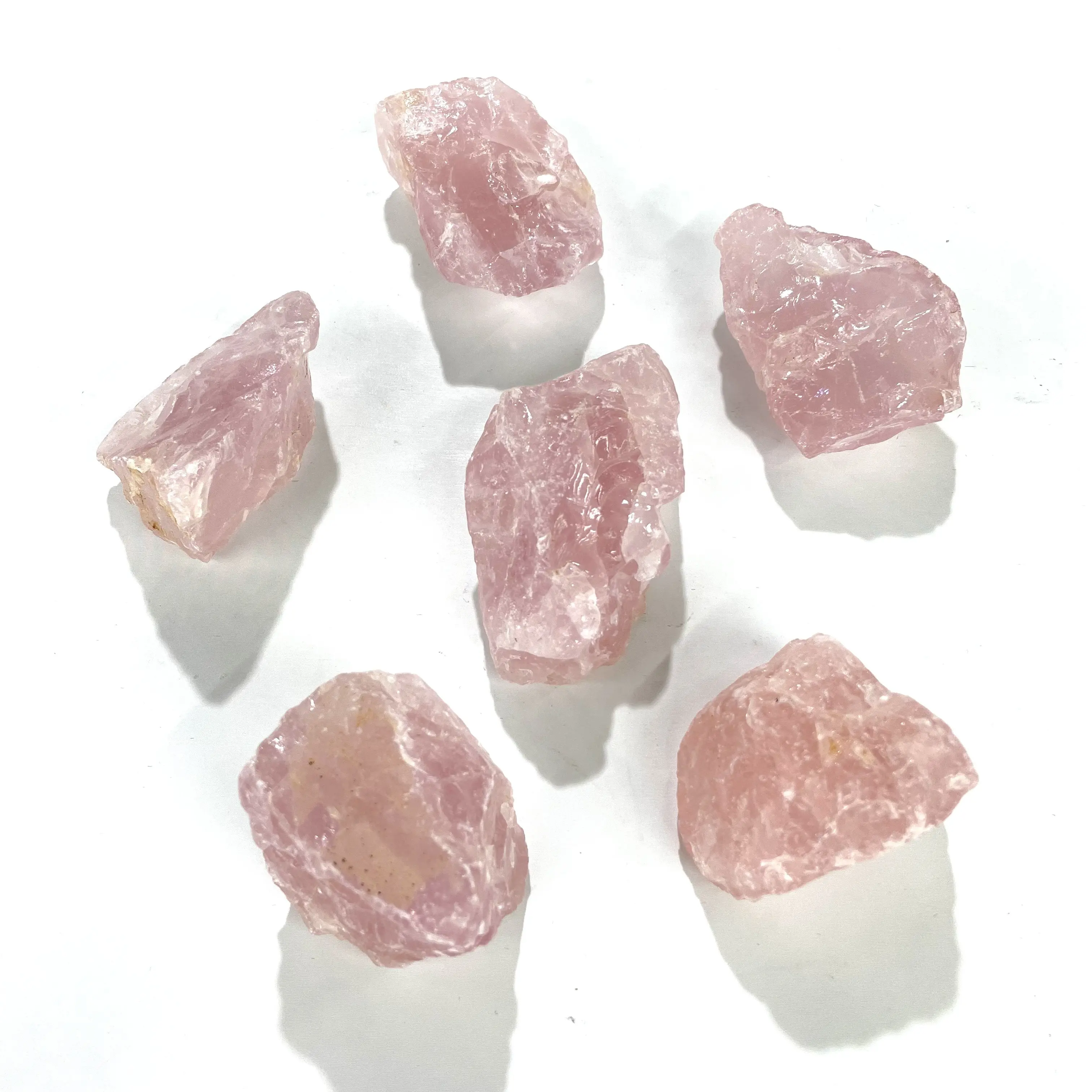 Piedra cruda de cuarzo rosa natural de alta calidad, cristal curativo, piedra preciosa de chakra reiki en bruto para la curación