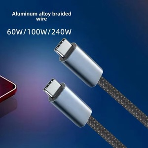 สายชาร์จแล็ปท็อปหัวคู่ Type-C แบบถัก60W/100W ใช้ได้กับโทรศัพท์ Apple 15 & 16และสายดาต้าโทรศัพท์มือถือ PD - Product Image 3