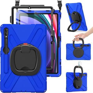 Galaxy Tab S10 + S9 FE + S9 + 12.4英寸坚固硅胶外壳，配有屏幕保护支架肩带笔架 - Product Image 4