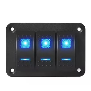 3 gang 12V không thấm nước Rocker chuyển đổi bảng điều chỉnh với kép màu xanh LED pre-có Dây Led Light <span class=keywords><strong>Bar</strong></span> điều khiển cho Jeep rzr ATV thuyền Marine - Product Image 1