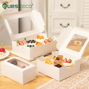 Customizable Disposable <strong>Rectangle</strong> Fancy Biodegradable Paper Take-Away <strong>Boxes</strong> with UV Embossing <strong>Window</strong> Cake Cupcake <strong>Display</strong> - Product Image 5