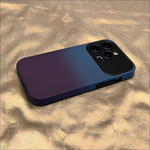 シンプルなデザインiPhone15 Pro Max 14 13 12 11 XSXRグラデーションカラーフロスト耐衝撃カバー用大型ウィンドウ電話ケース - Product Image 2