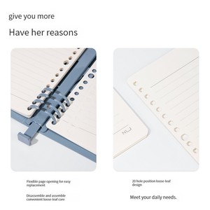 Deli Ns310 Grid <strong>Notebook</strong> Minimalist Ins-style Literary Delicate <strong>Index</strong> Soft Light Extravagance College Student Homework Book - Product Image 4
