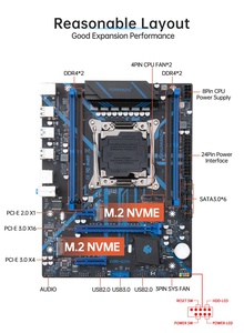 HUANANZHI X99 QD4 X99 anakart combo kiti set XEON E5 2670 V3 16GB 2666MHz (2*8G) DDR4 masaüstü bellek NVME NGFF USB 3.0 - Product Image 2