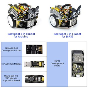 Arduino C, çizik ve Python programlama ile 1 robotta yüksek kaliteli çekirdek eğitim Robot kiti Beetlebot 3