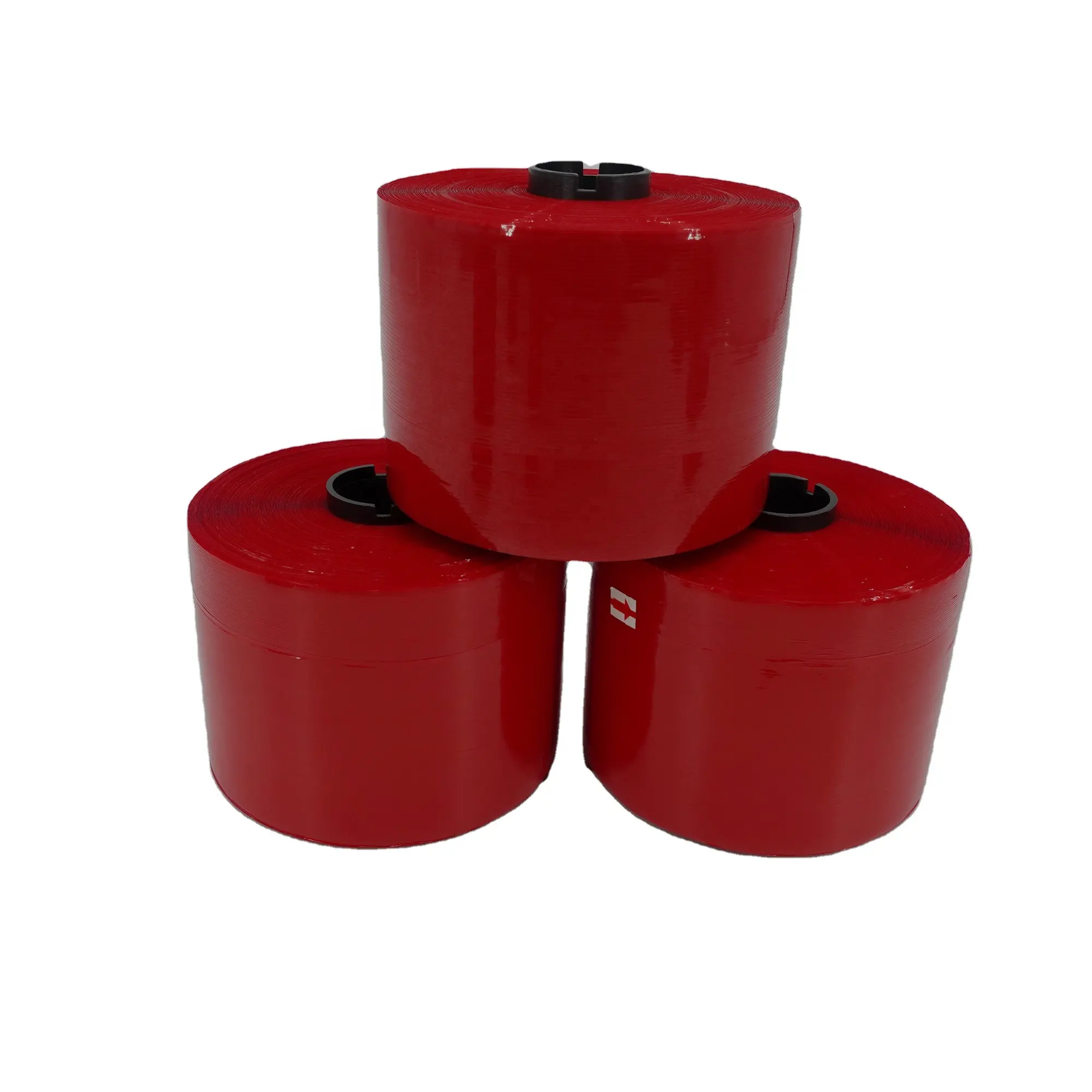 Fita PET BOPP vermelha sólida de 4 mm com cola forte tira rasgada para embalagem de pacotes de doces e chá de cigarro