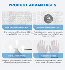 Silber faser Physiotherapie Leitfähiger Doppel massage handschuh für elektronisches Puls massage gerät <span class=keywords><strong>TENS</strong></span> EMS Physiotherapie gerät - Product Image 4