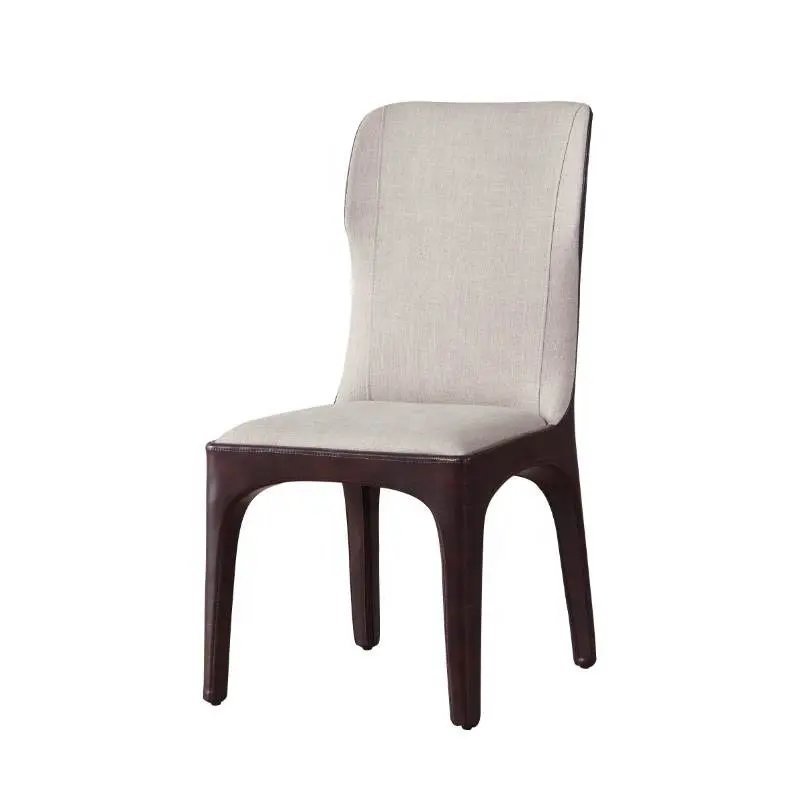 Muebles de lujo para el hogar, sillas de cocina de cuero PU, sin brazos, conjunto de mesa de comedor de 6 plazas, silla lateral tapizada de tela alta