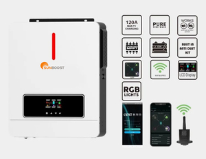 Sunboost 3KW 6KW 24V 48V Pure Sine Wave Grid Hybrid MPPT Solar <strong>Inverter</strong> 4KW Solar Char Controller with Single <strong>Output</strong> Type - Product Image 3